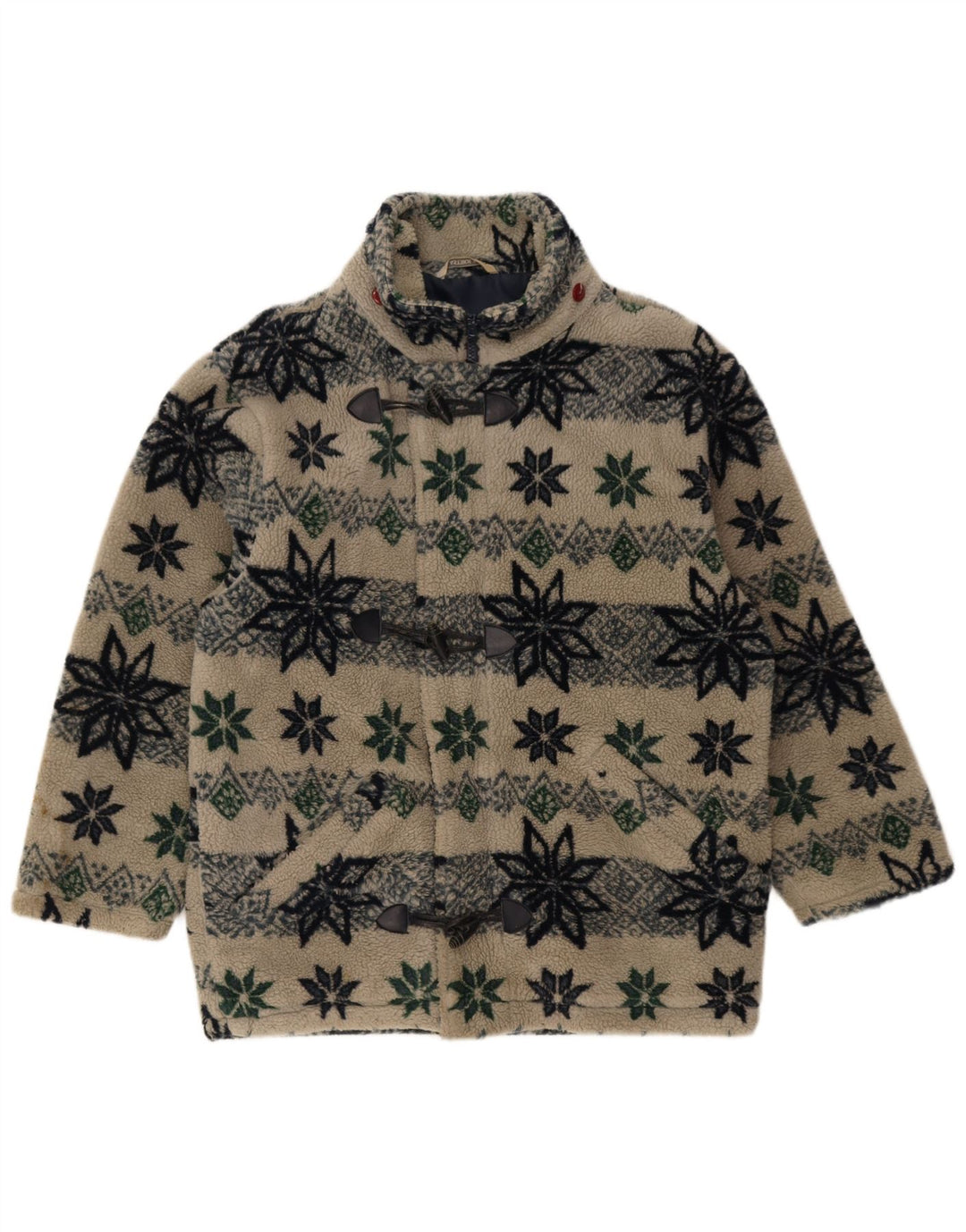 Astrolabio Herre Fleece Windbreaker Jacket UK 38 Medium Beige Geometrisk