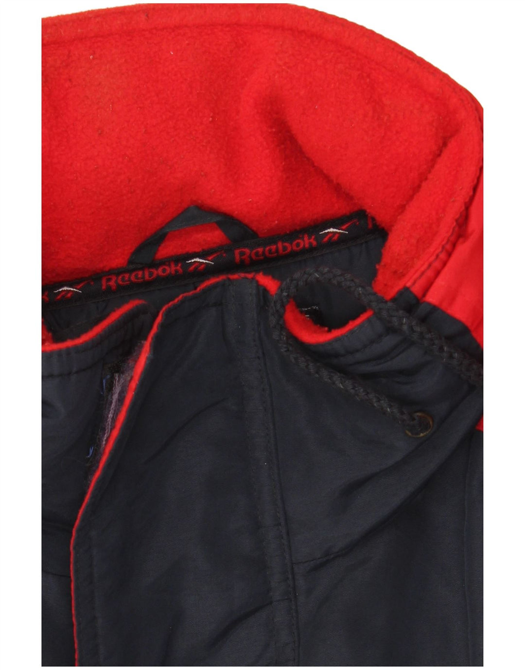 Reebok Windbreaker Coat med hætte til mænd UK 40 Large Blue Colourblock Polyester