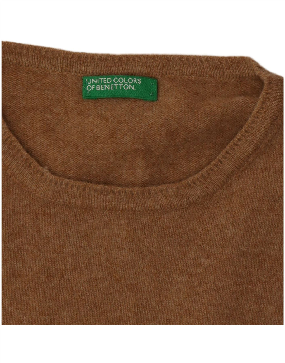 Benetton Herre sweater med rund hals, medium brun
