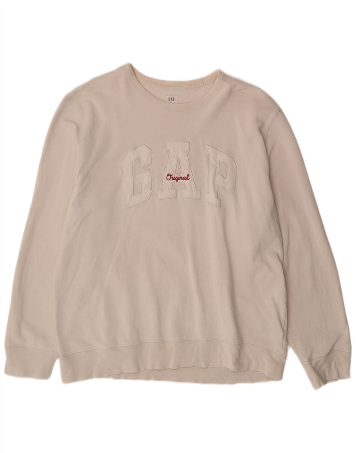 GAP Herre grafisk sweatshirt Jumper XL Hvid Bomuld