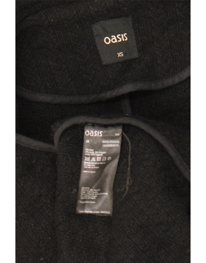 Oasis Dame Overfrakke UK 6 XS Sort Uld