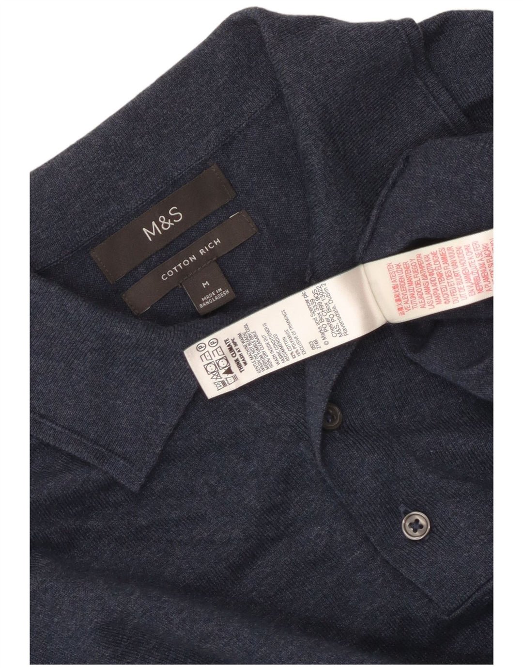 Marks & Spencer Herre Polo Neck sweater Medium Navy Blue Flecked