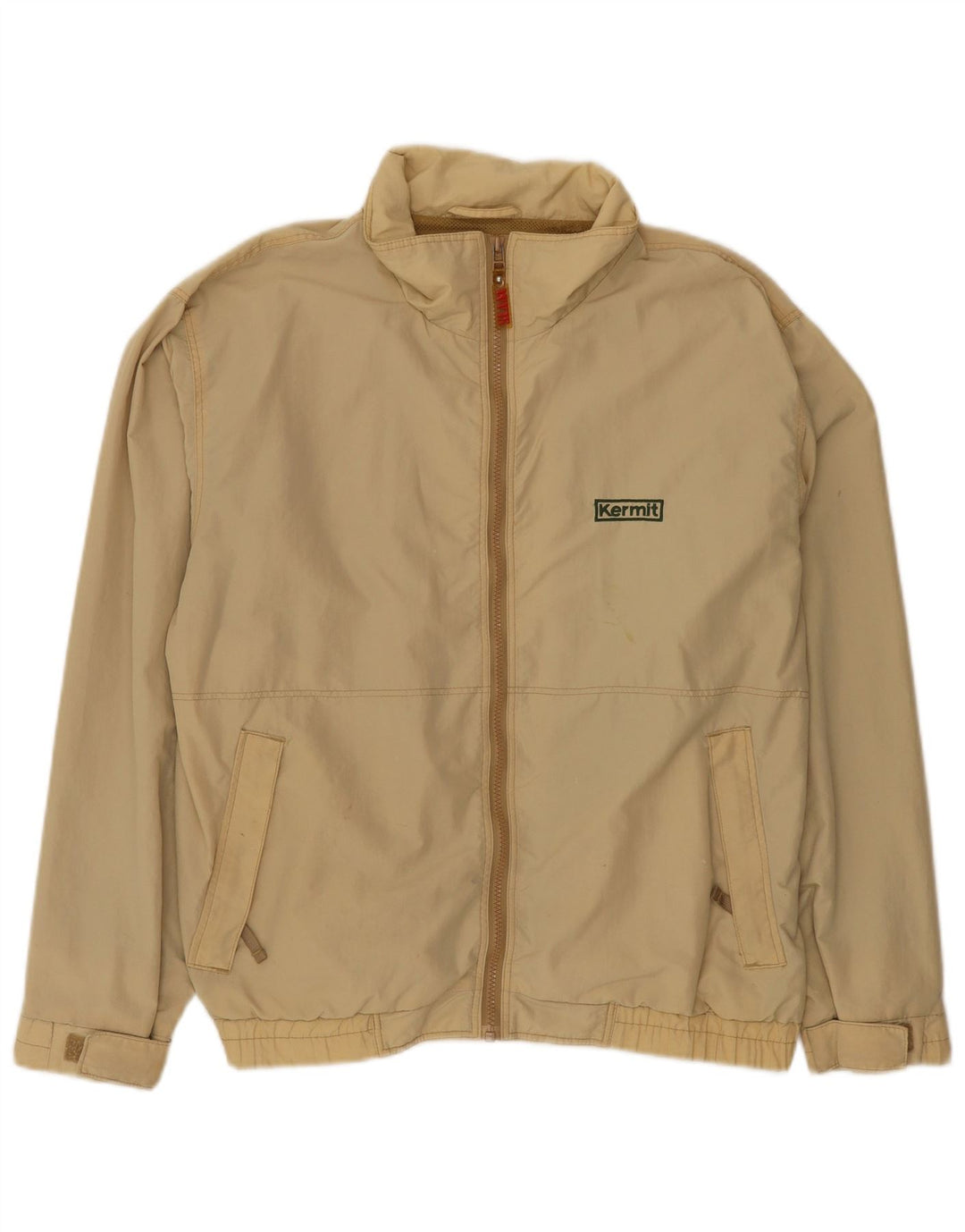 Slam Herre Bomber Jacket UK 40 Stor Beige Nylon