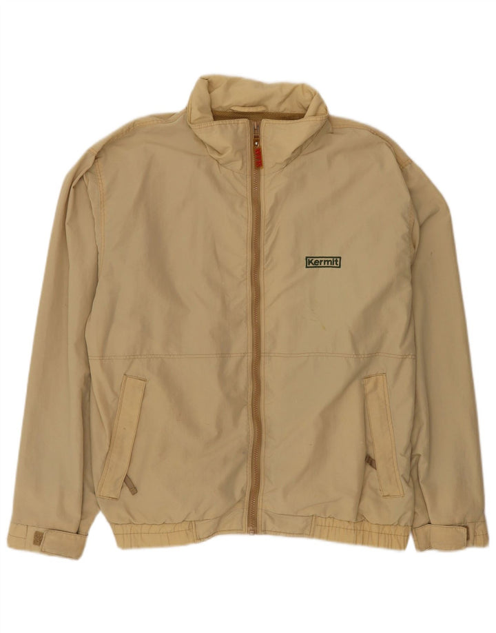 Slam Herre Bomber Jacket UK 40 Stor Beige Nylon