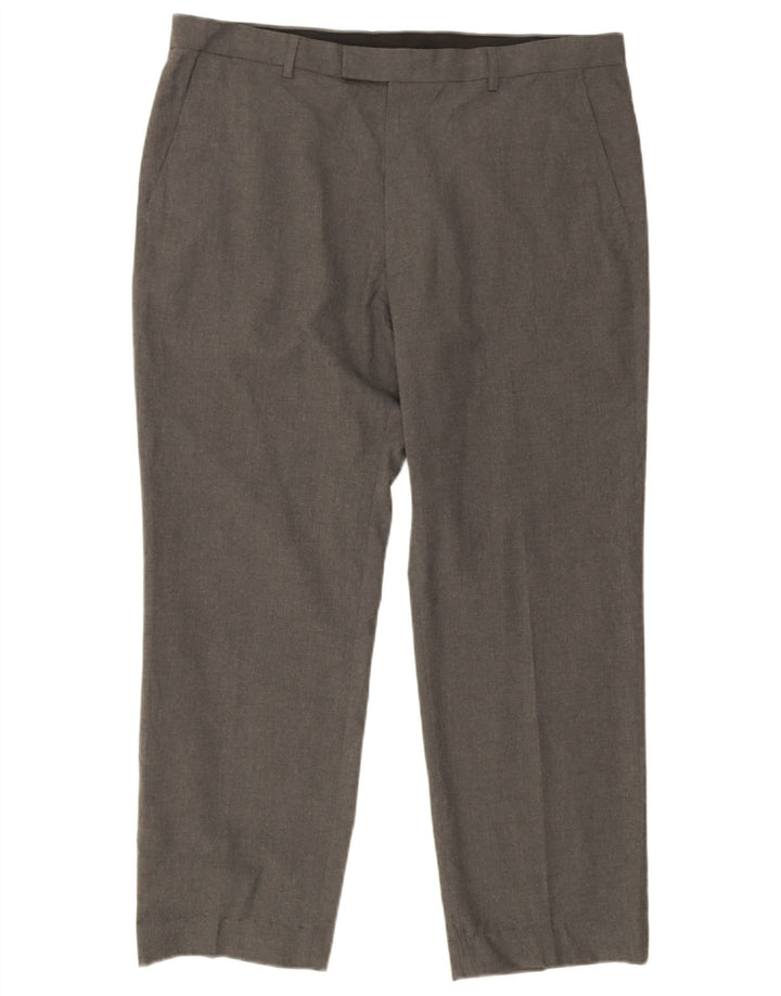 Marks & Spencer Herre Regular Fit Suit Bukser W38 L28 Grå polyester