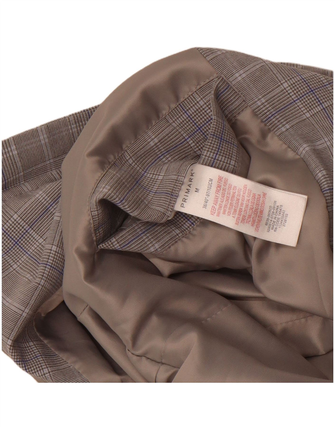 Primark Herre Bomber Jacket UK 38 Medium Grey Ternet polyester