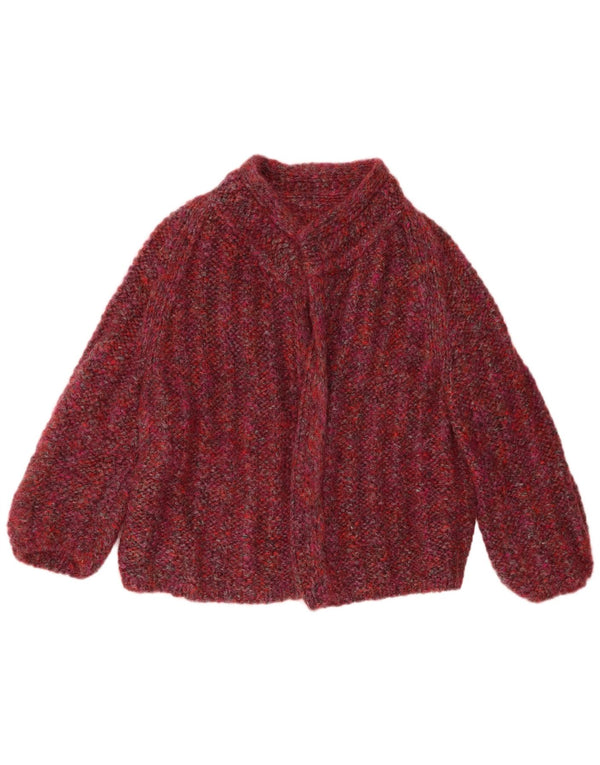 Vintage Dame Open Cardigan Sweater UK 18 XL Burgundy Flecked