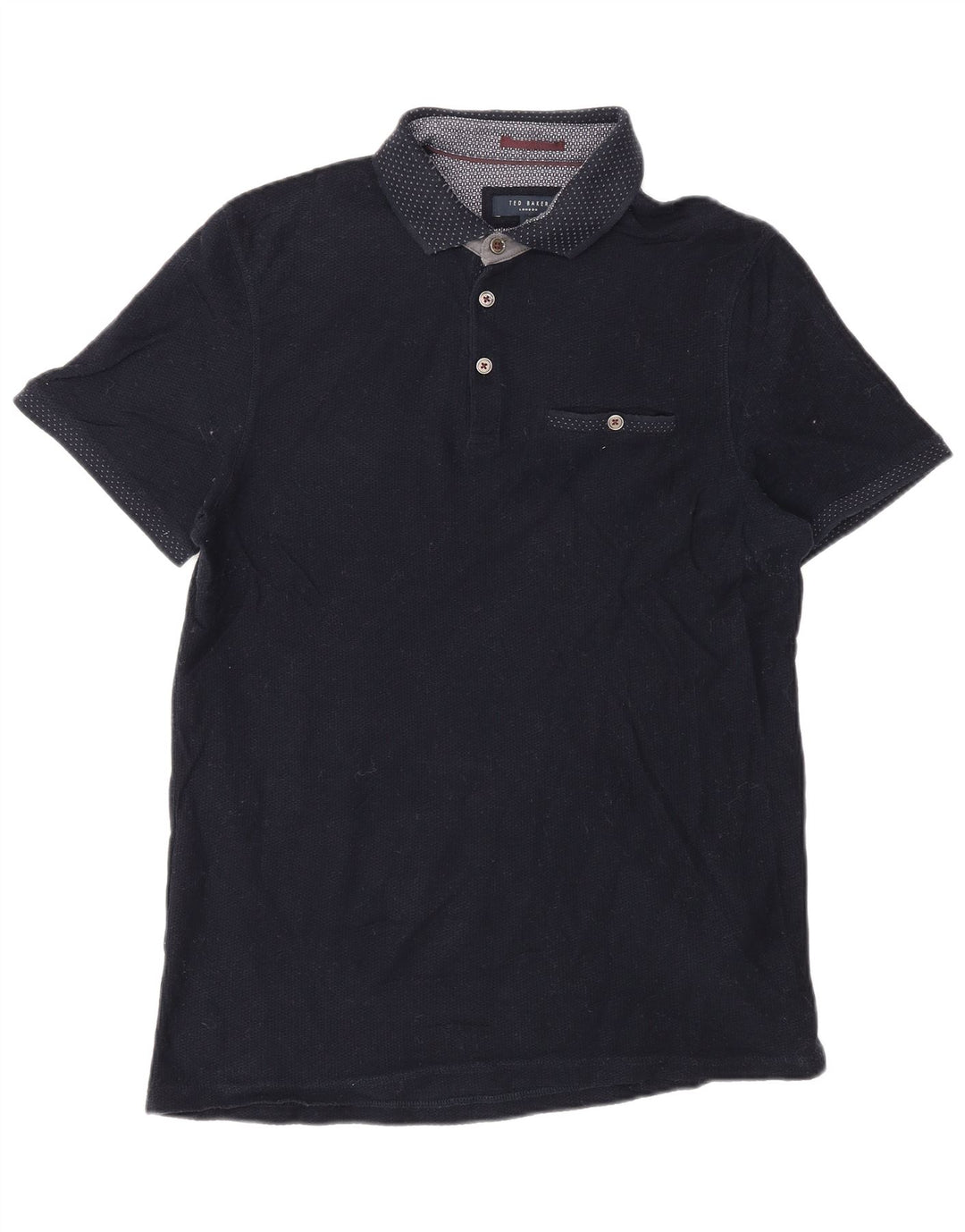 Ted Baker herre poloshirt str. 4 Large Navy Blue Cotton