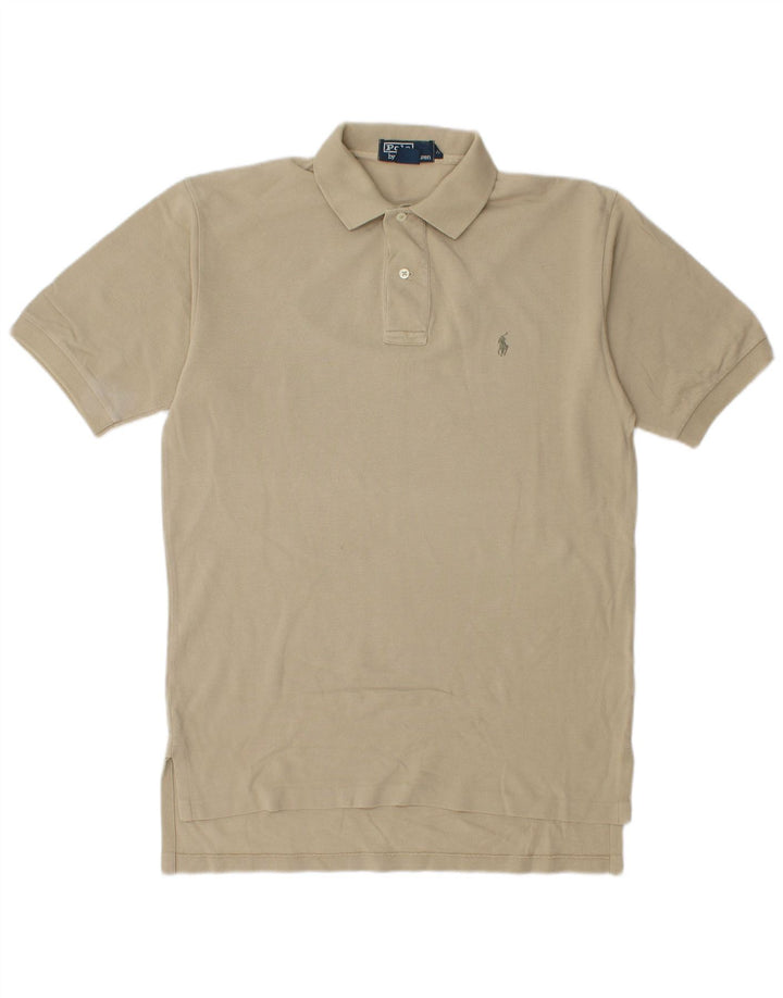 POLO RALPH LAUREN Mens Polo Shirt Medium Beige Cotton