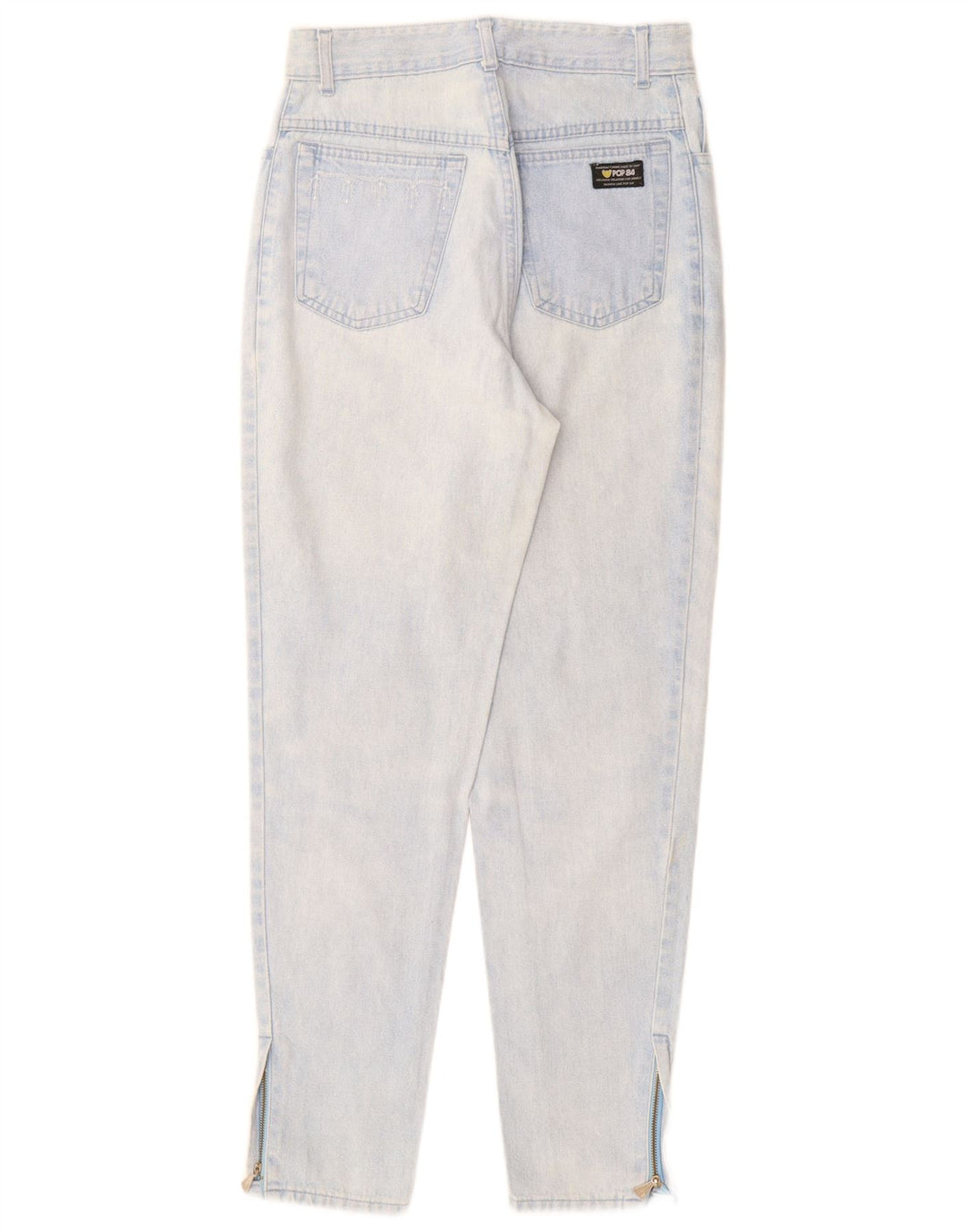 POP 84 Kvinder Højtaljede tilspidsede Jeans IT 42 Medium W28 L28 Blå Bomuld