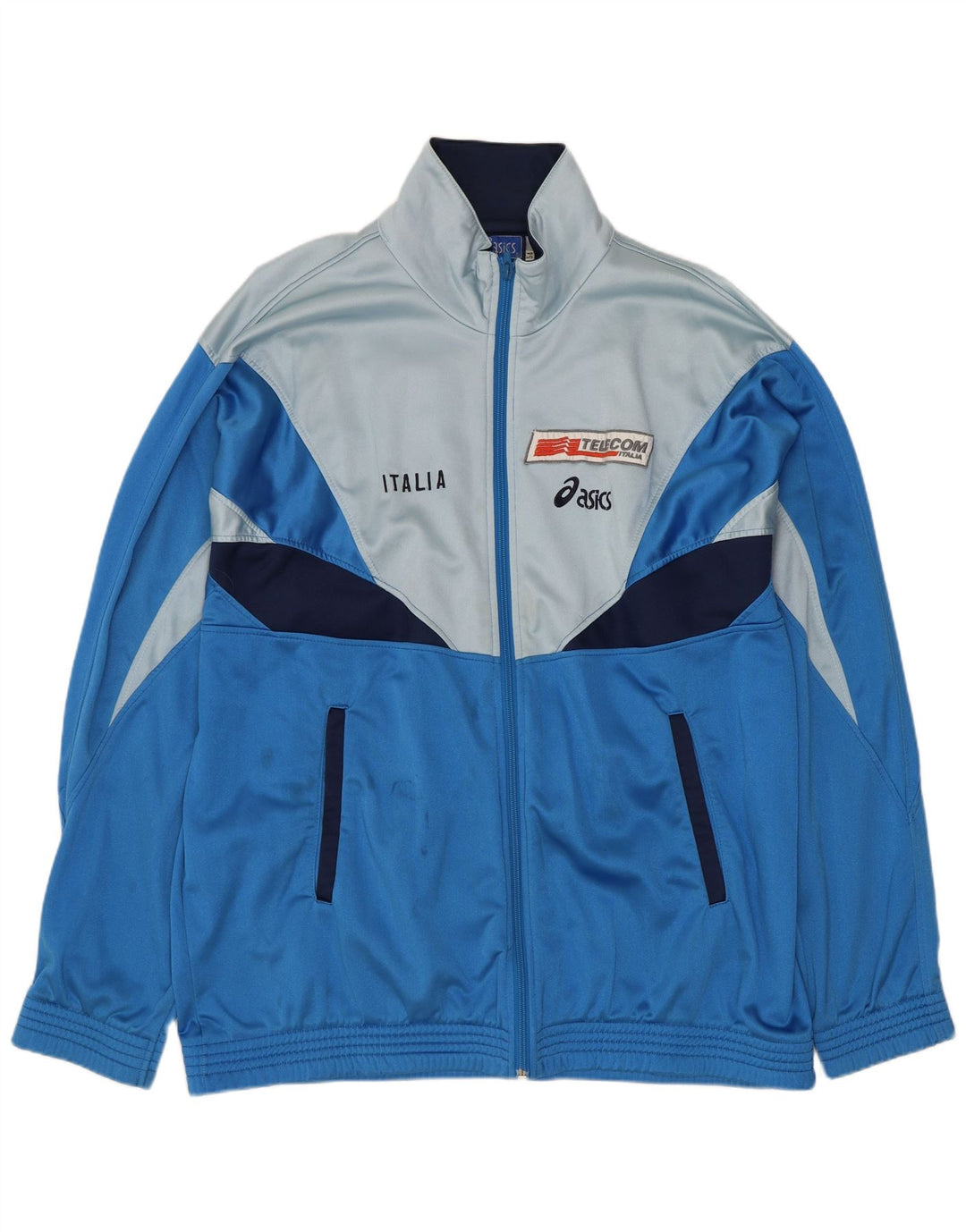 ASICS Herre Italia Grafisk træningsdragt Topjakke IT 54 XL Blå Colourblock