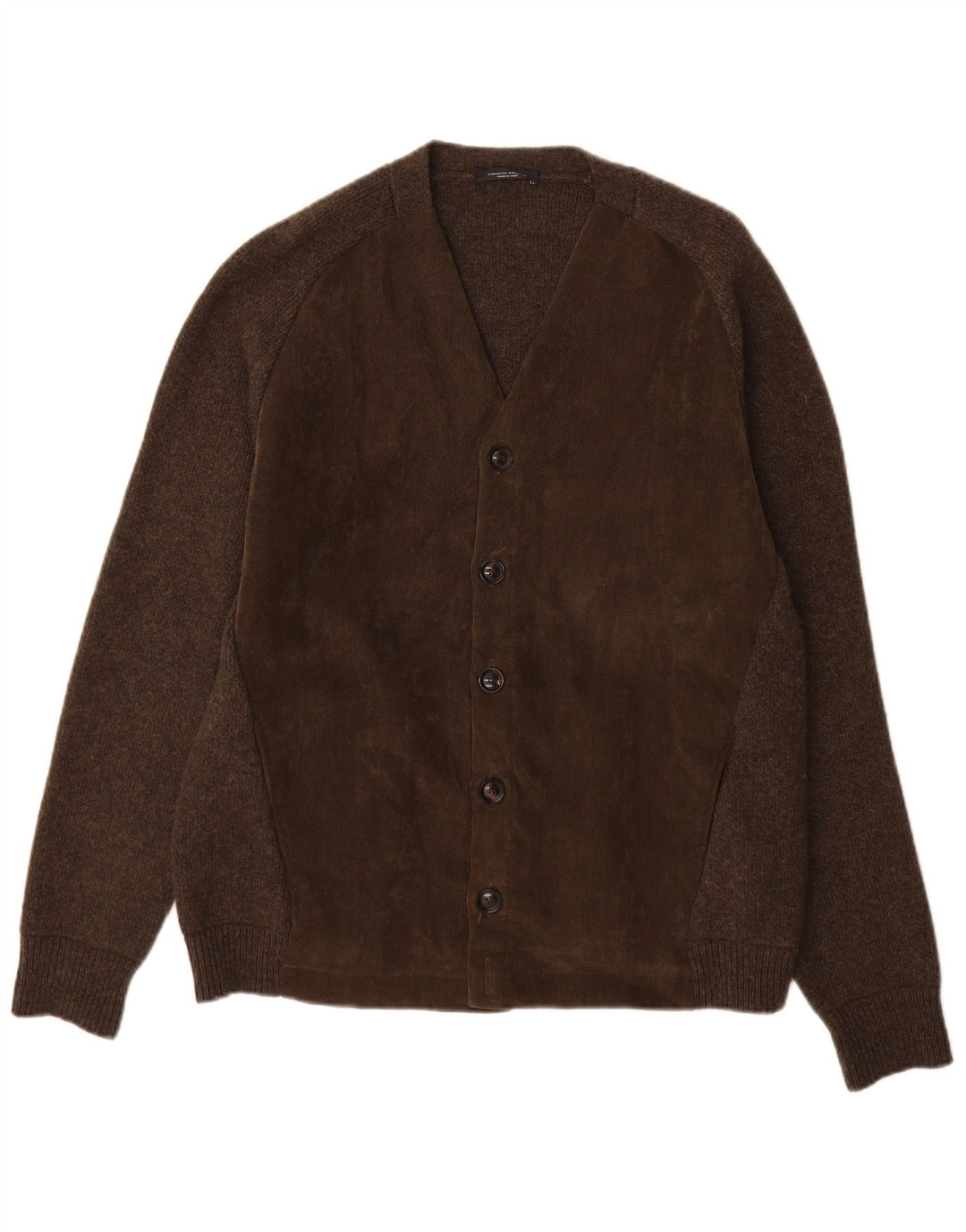 Roberto Collina Herre Cardigan Sweater IT 50 Medium Brun Uld