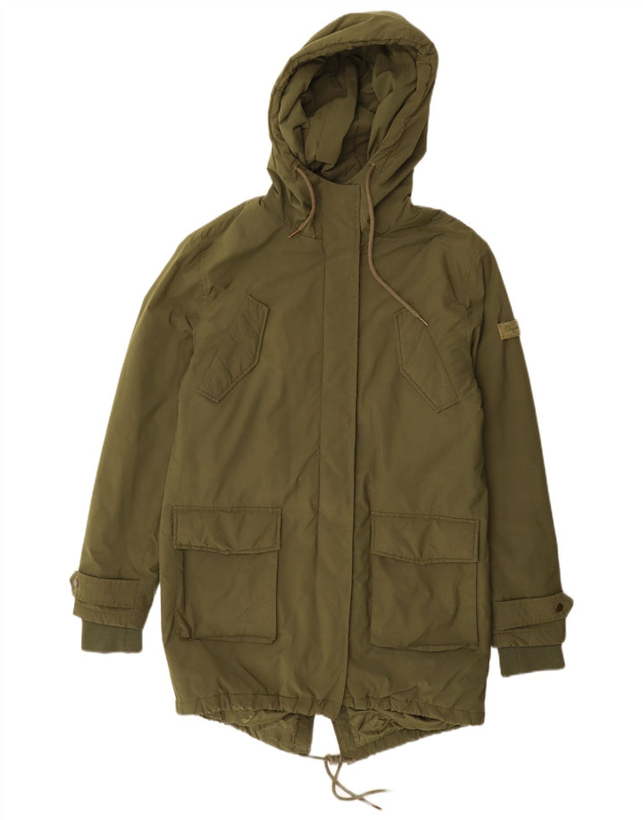 PEPE Jeans Dame Hooded Parka Jacket UK 14 Medium Khaki