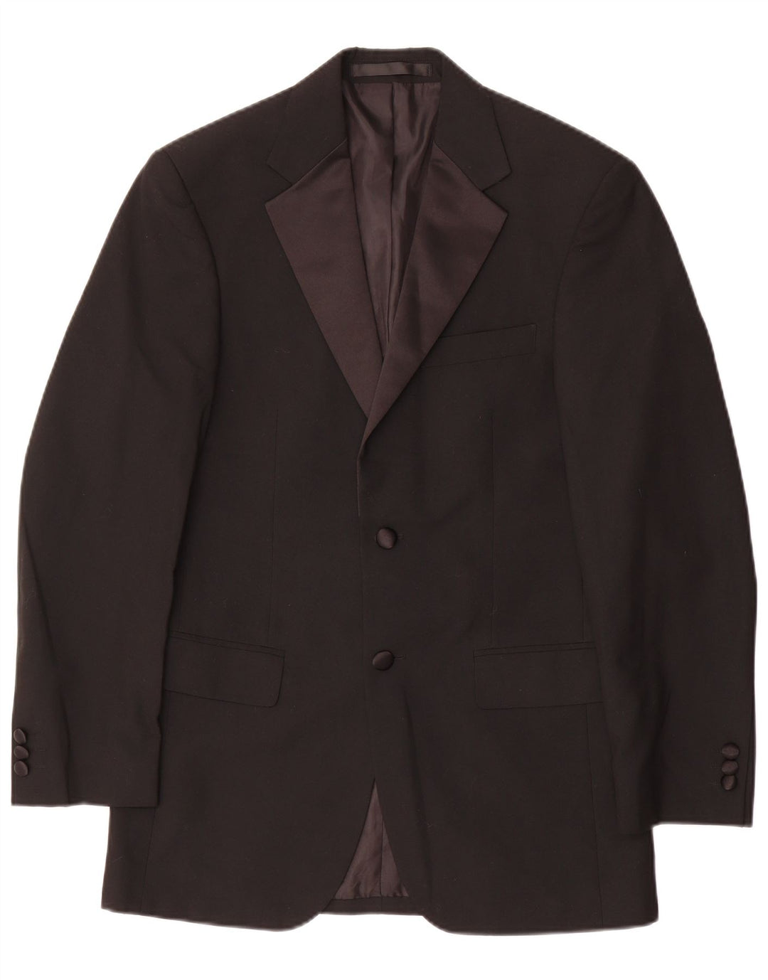 Marks & Spencer Herre 2 Button Blazer Jacket UK 34 Small Black Polyester
