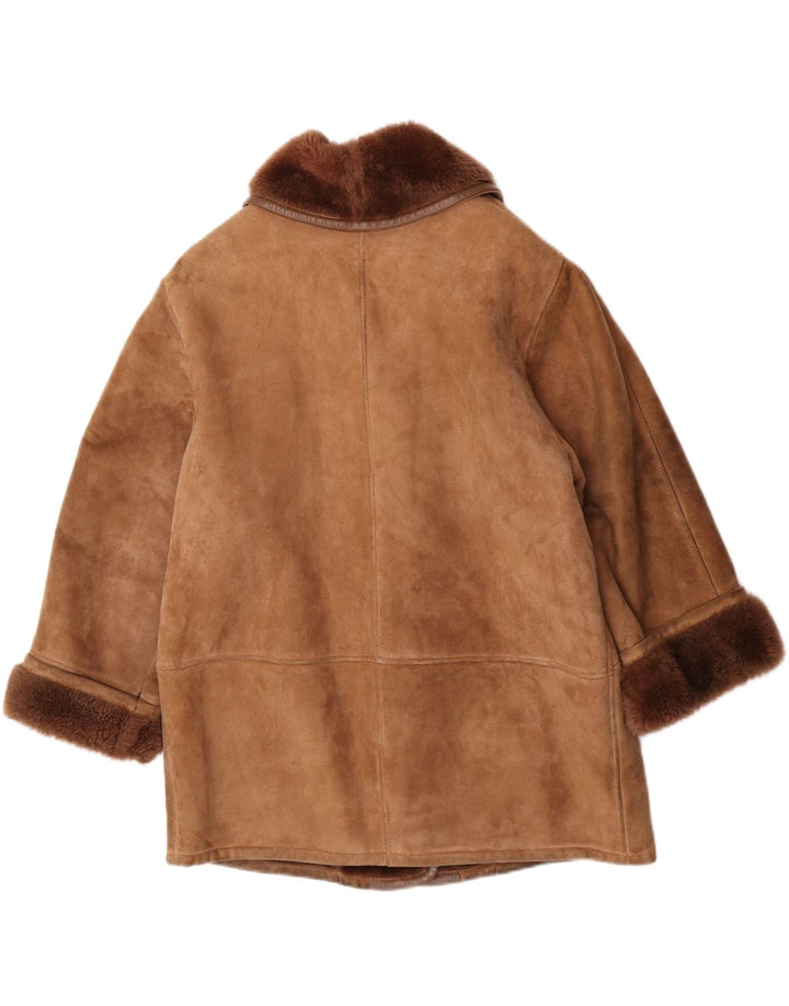 Vintage Dame Oversized Shearling jakke EU 40 Medium Brown Shearling