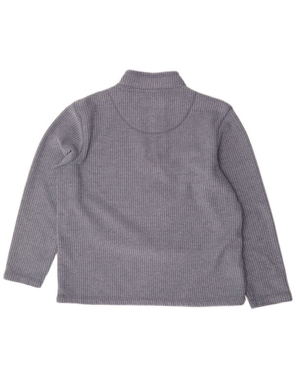 Weird Fish Herre Zip Neck Fleece Jumper 2XL Blue Check Polyester