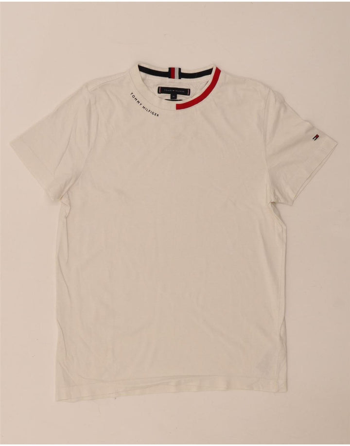 Tommy Hilfiger Herre T-Shirt Top XS Hvid Bomuld