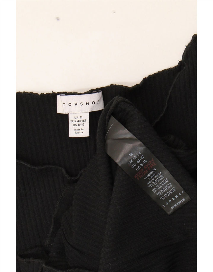 TOPSHOP Womens Long Sleeve Maxi Dress UK 12/14 Medium Black Polyester Vintage Topshop and Second-Hand Topshop from Messina Hembry 