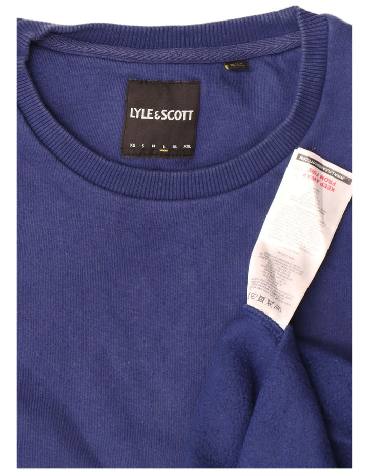Lyle & Scott Herre Sweatshirt Jumper Stor Blå Bomuld