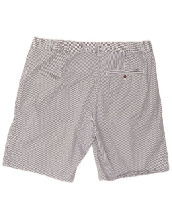Marks & Spencer Chino-shorts til kvinder UK 18 XL W40 Blå nålestribet bomuld