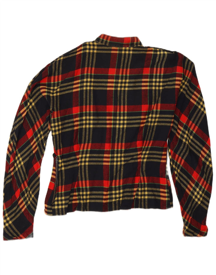 Vintage Dame Langærmet Bluse Top UK 14 Large Red Check