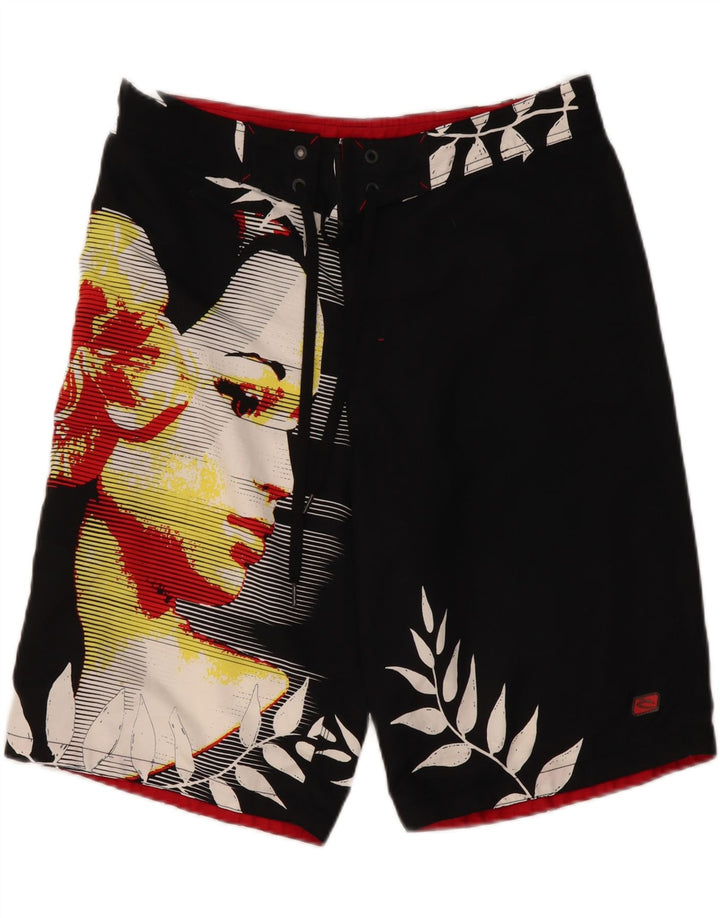 RIP CURL Mens Graphic Swimming Shorts Large Black Polyester