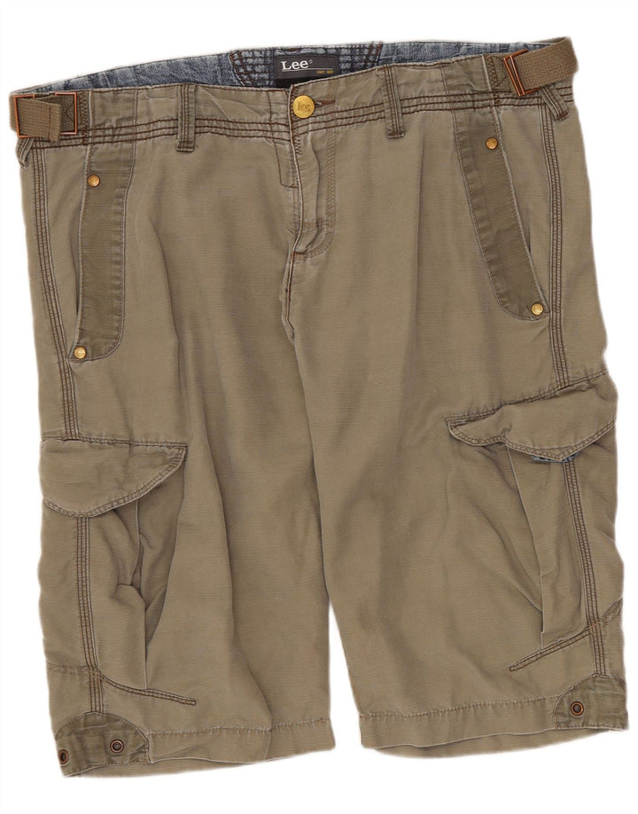 Lee Womens Cenn Cargo Shorts W34 Large Khaki Bomuld