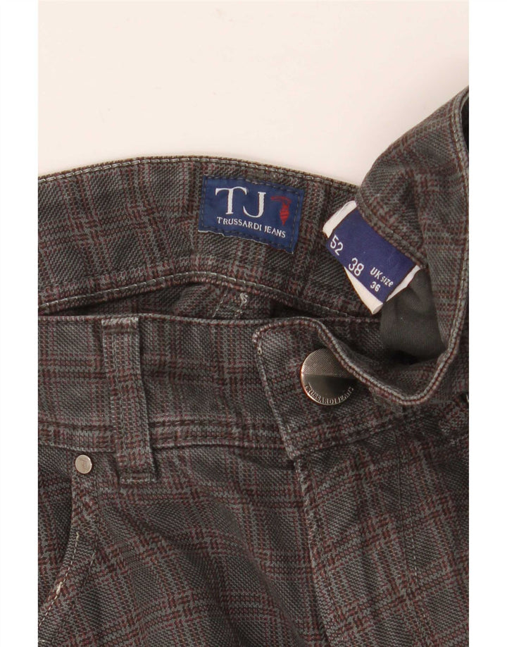 Trussardi Straight Casual Bukser til mænd W36 L32 Grå ternet