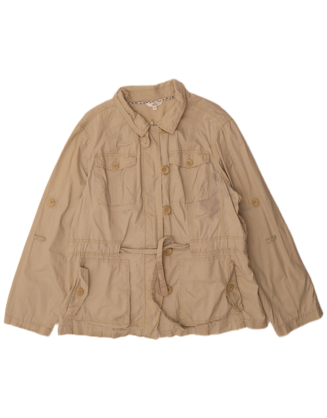 Marks & Spencer Kvinder Utility Jacket UK 22 3XL Beige Bomuld