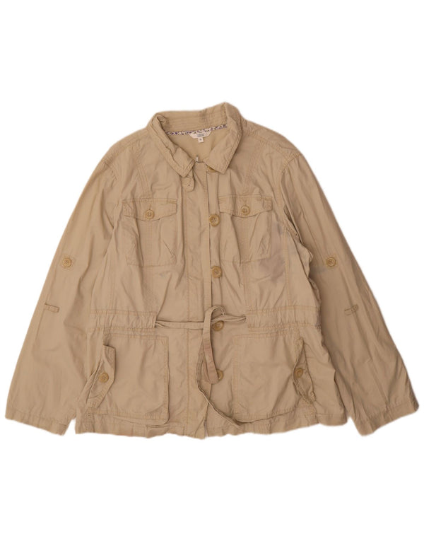 Marks & Spencer Kvinder Utility Jacket UK 22 3XL Beige Bomuld