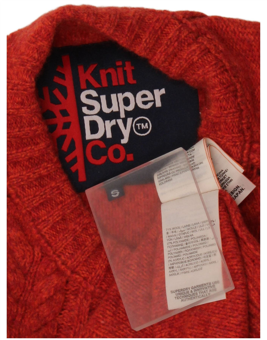 Superdry Sweater med rund hals til kvinder UK 10 Lille rød uld