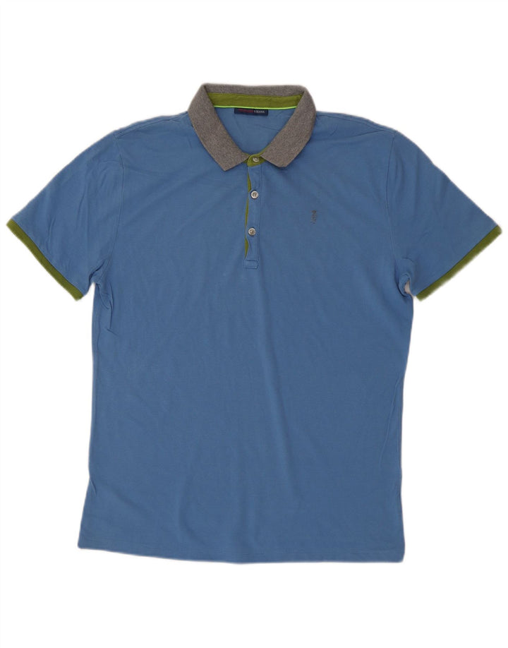 TRUSSARDI JEANS Mens Polo Shirt XL Blue