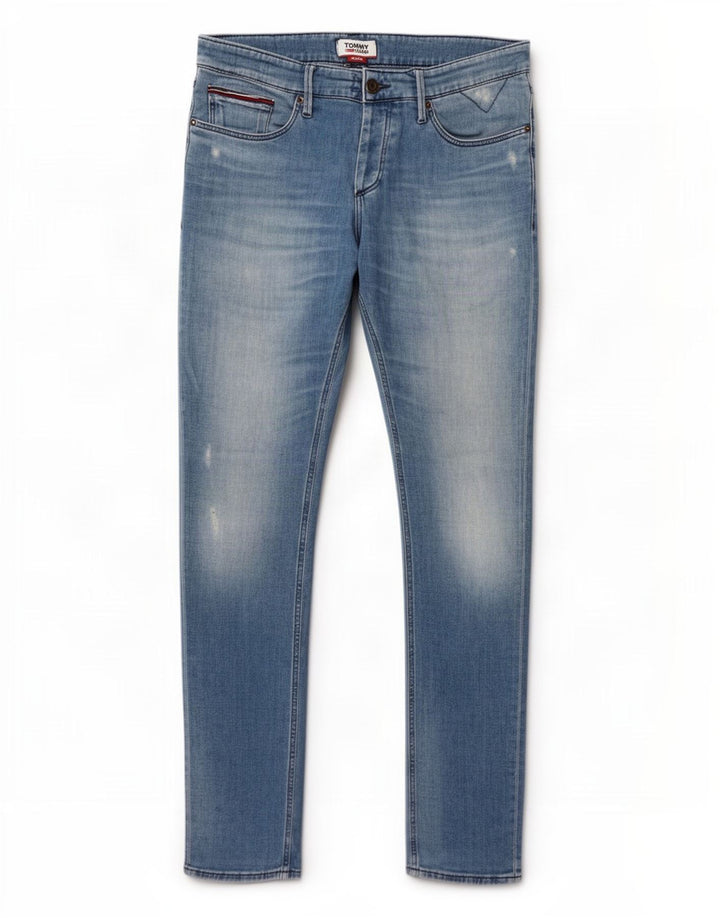 Tommy Hilfiger Herre Slim Jeans W34 L34 Blå Bomuld