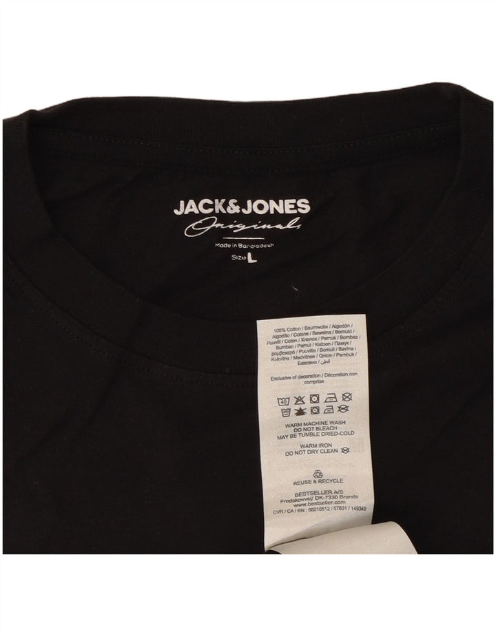Jack & Jones Herre T-Shirt Top Stor Sort Bomuld