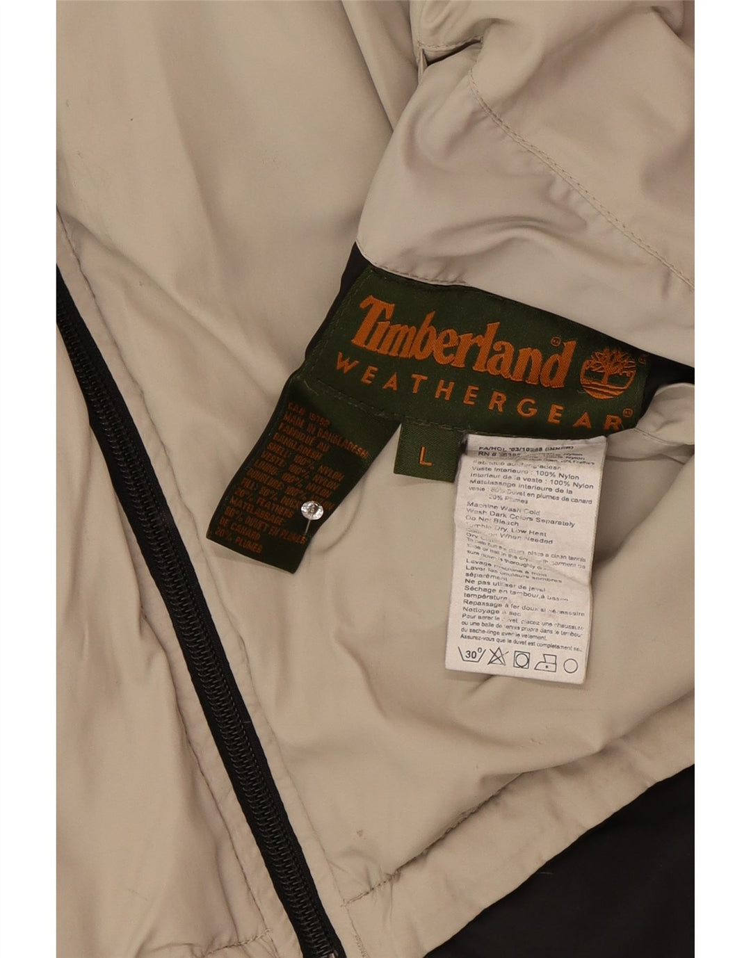 Timberland Herre vendbar polstret jakke UK 40 Stor sort nylon