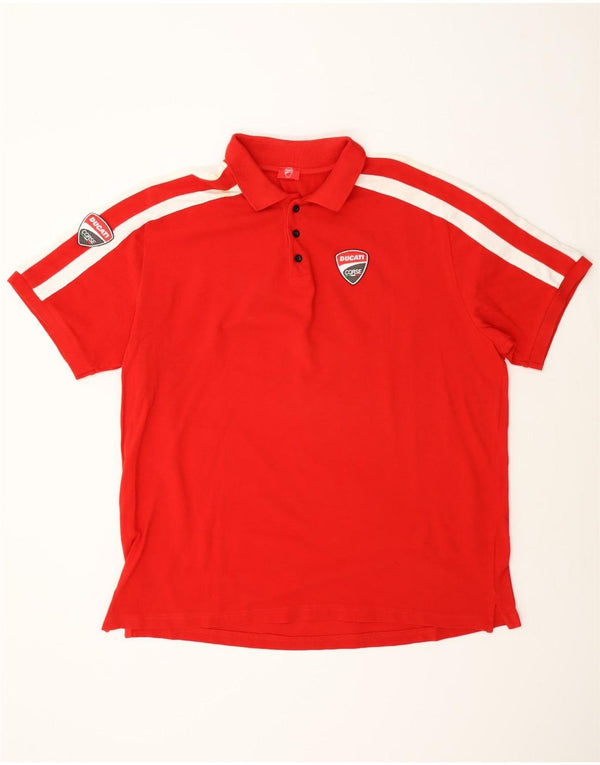 Ducati Polo Shirt til mænd 2XL Rød Colourblock Bomuld