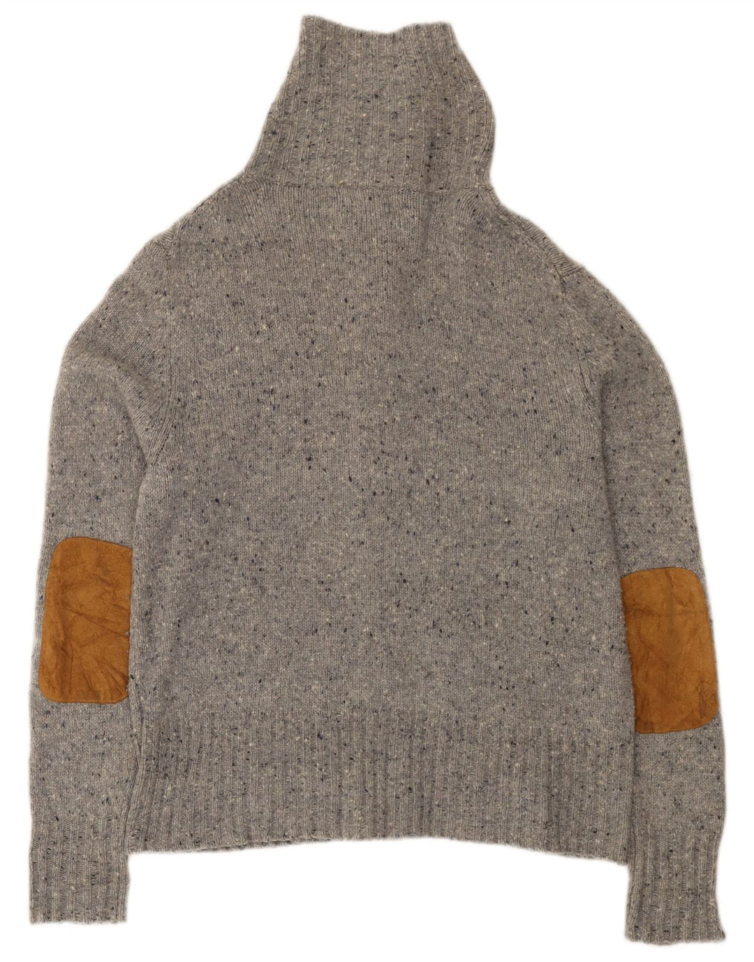 Eddie Bauer Dame Cardigan Sweater UK 16 Large Grey Flecked Lammeuld