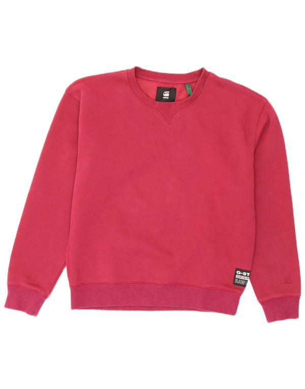 G-Star Dame Sweatshirt Jumper UK 14 Medium Bourgogne Bomuld
