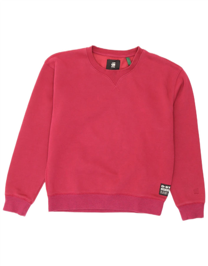 G-Star Dame Sweatshirt Jumper UK 14 Medium Bourgogne Bomuld
