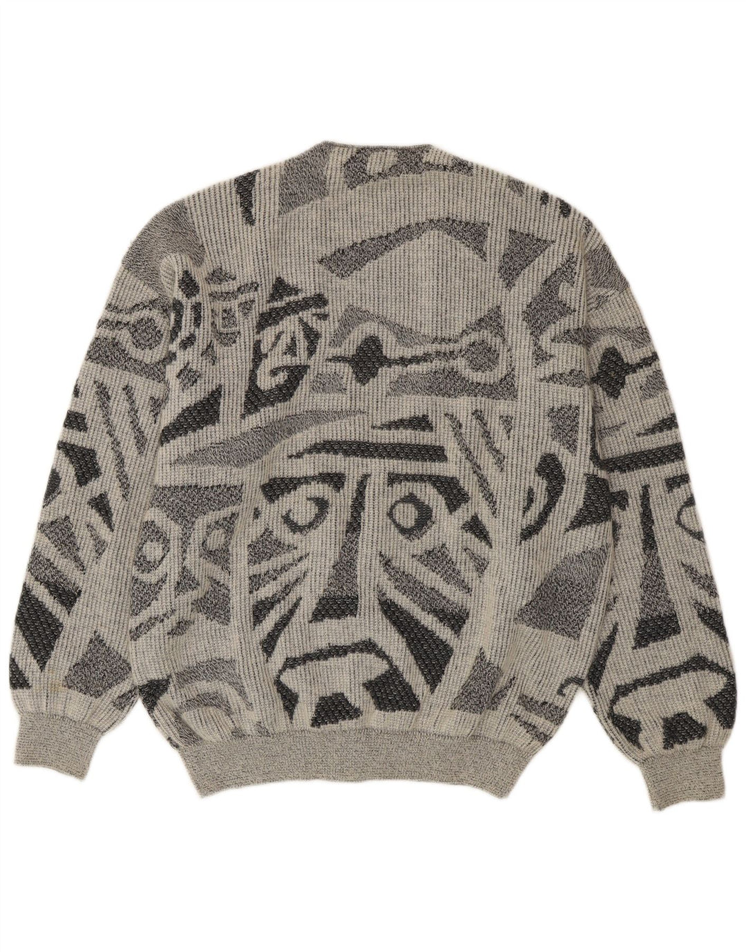 Bizzarro Dame Oversized Cardigan Sweater IT 44 Medium Grå Geometrisk