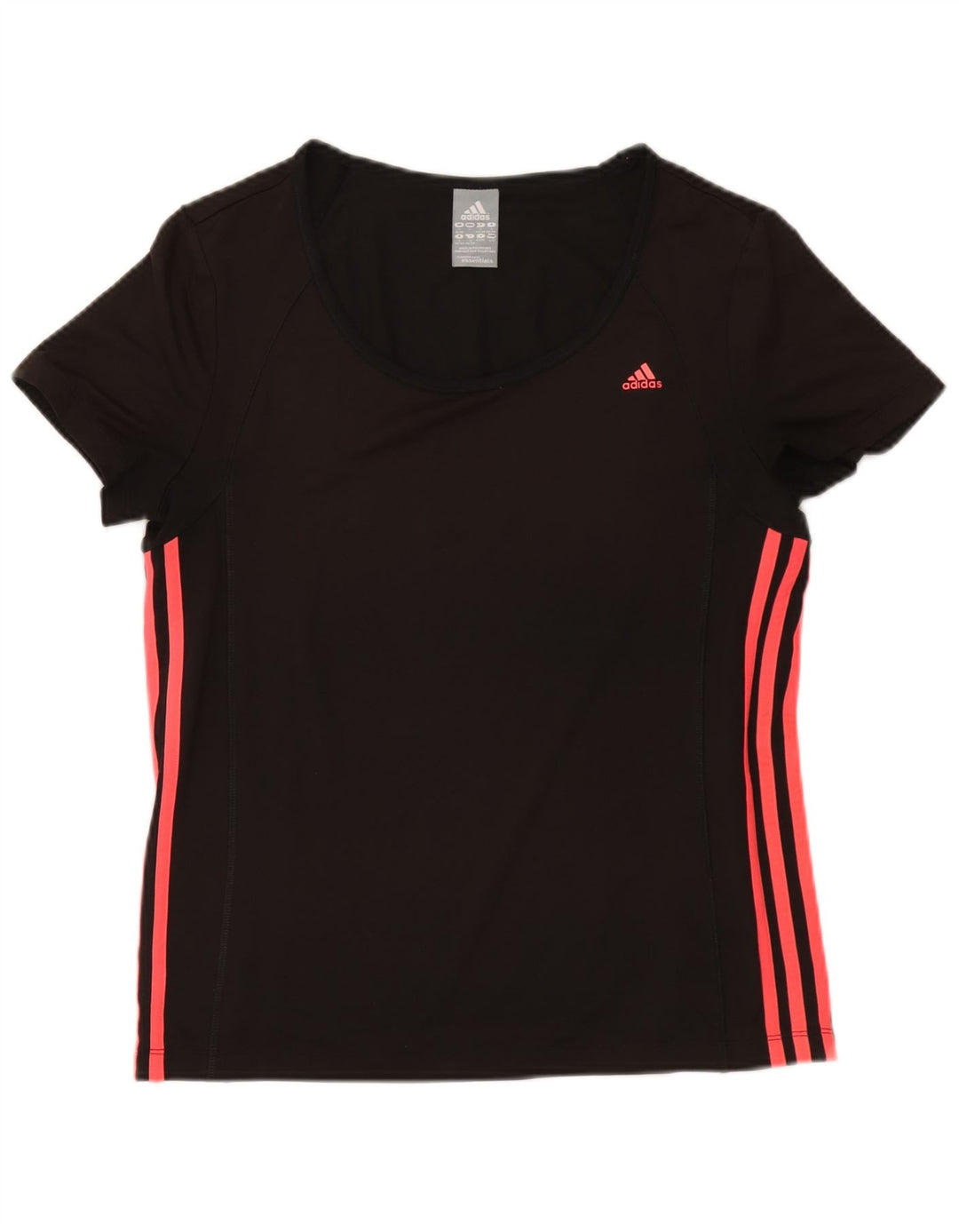 Adidas Dame Climalite T-Shirt Top UK 16/18 Stor Sort Polyester