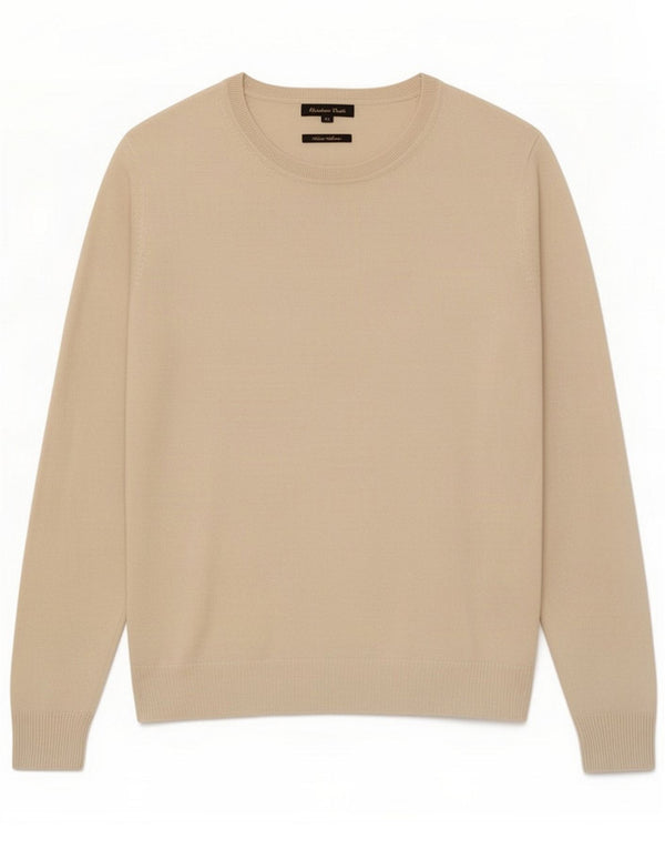 Massimo Dutti Dame Boat Neck Jumper Sweater UK 14 Large Beige Silk