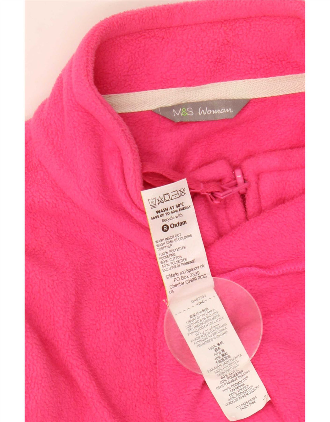 Marks & Spencer Fleecejakke til kvinder UK 20 2XL Pink Polyester