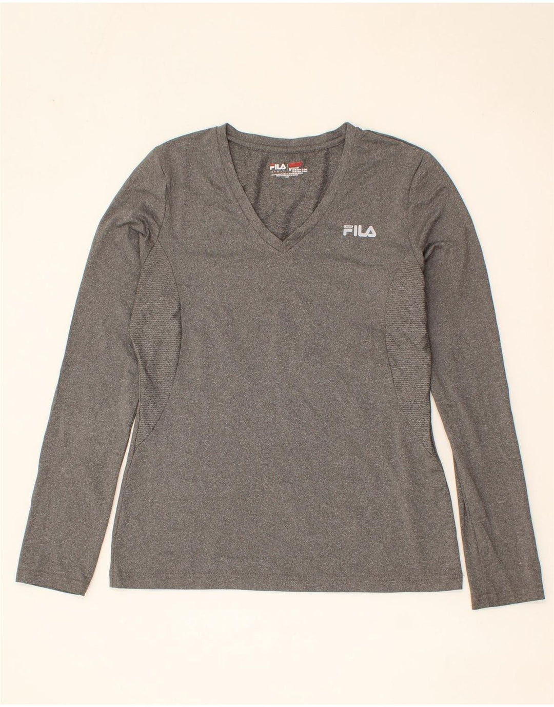 FILA Womens Top Long Sleeve UK 12 Medium Grey Vintage Fila and Second-Hand Fila from Messina Hembry 
