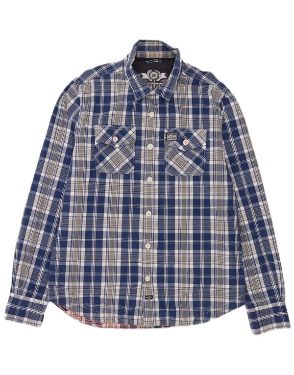 Superdry herreskjorte 2XL blå ternet bomuld