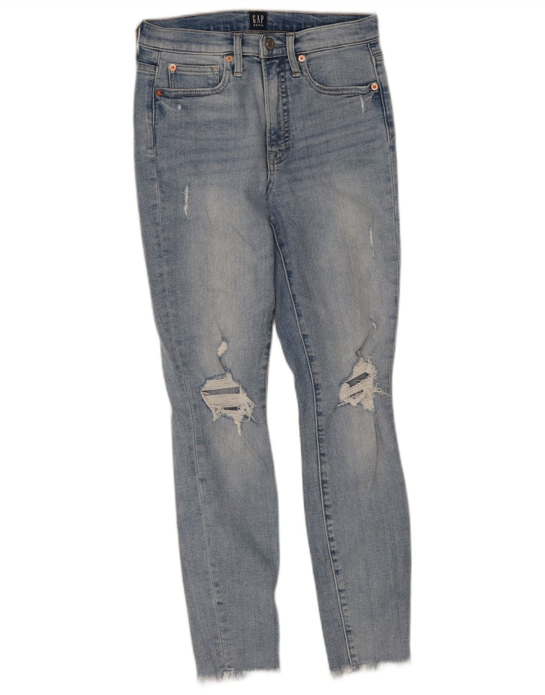 Gap Kvinders Distressed Skinny Jeans W26 L26 Blå Bomuld