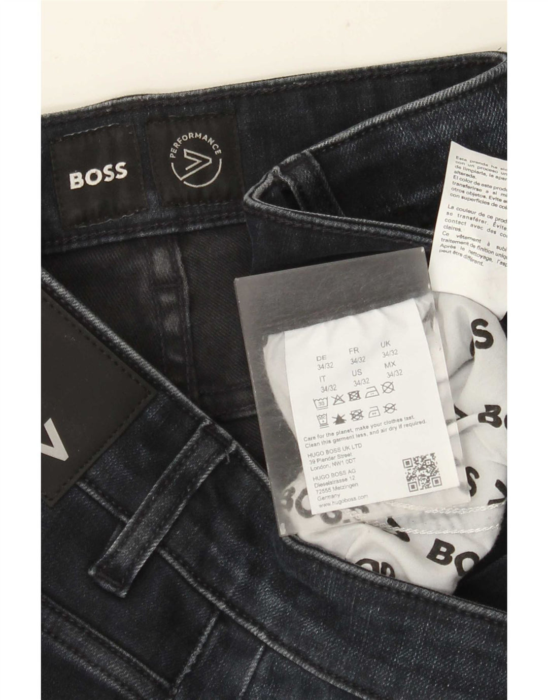 HUGO BOSS Dame Slim Jeans W34 L32 Marineblå Bomuld