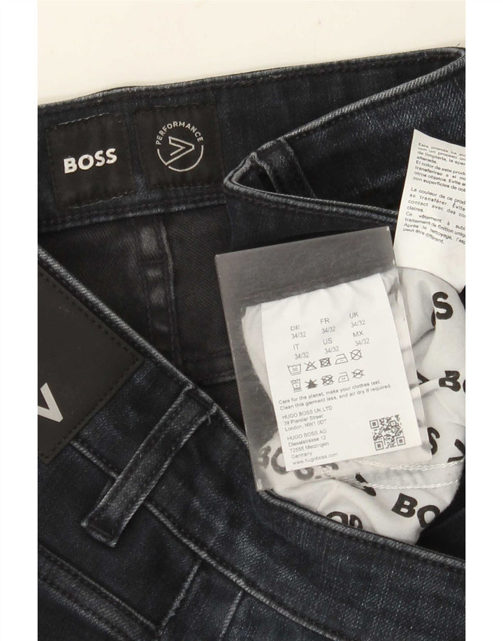 HUGO BOSS Dame Slim Jeans W34 L32 Marineblå Bomuld