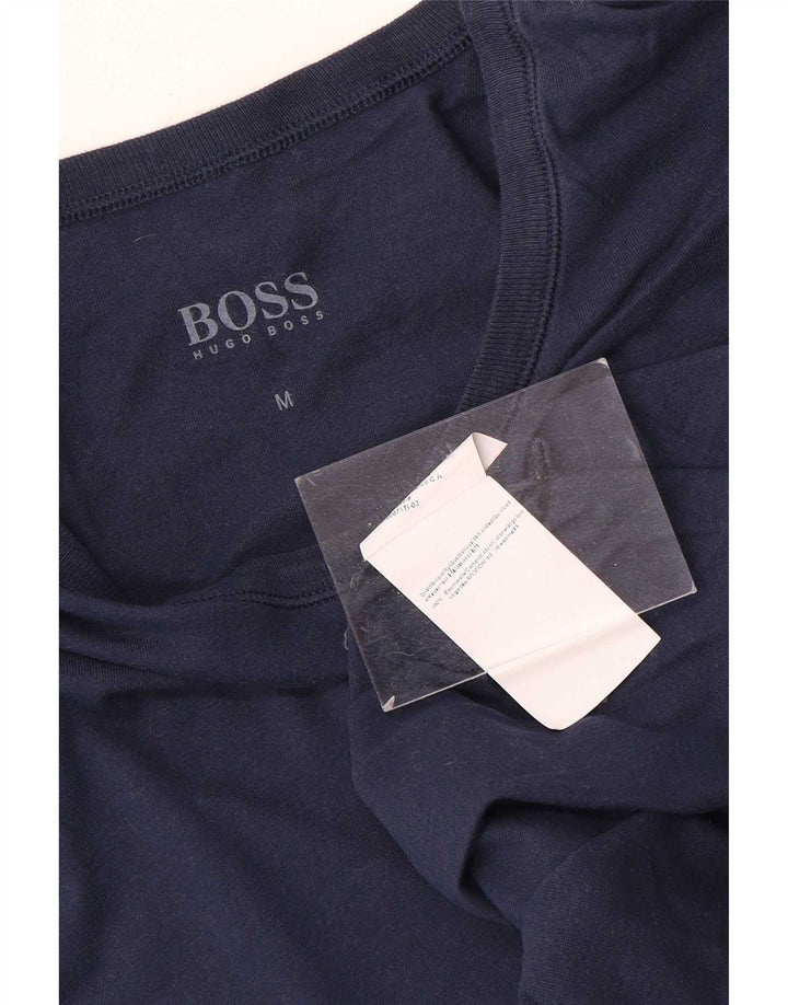 Hugo Boss Herre T-Shirt Top Medium Marineblå Bomuld