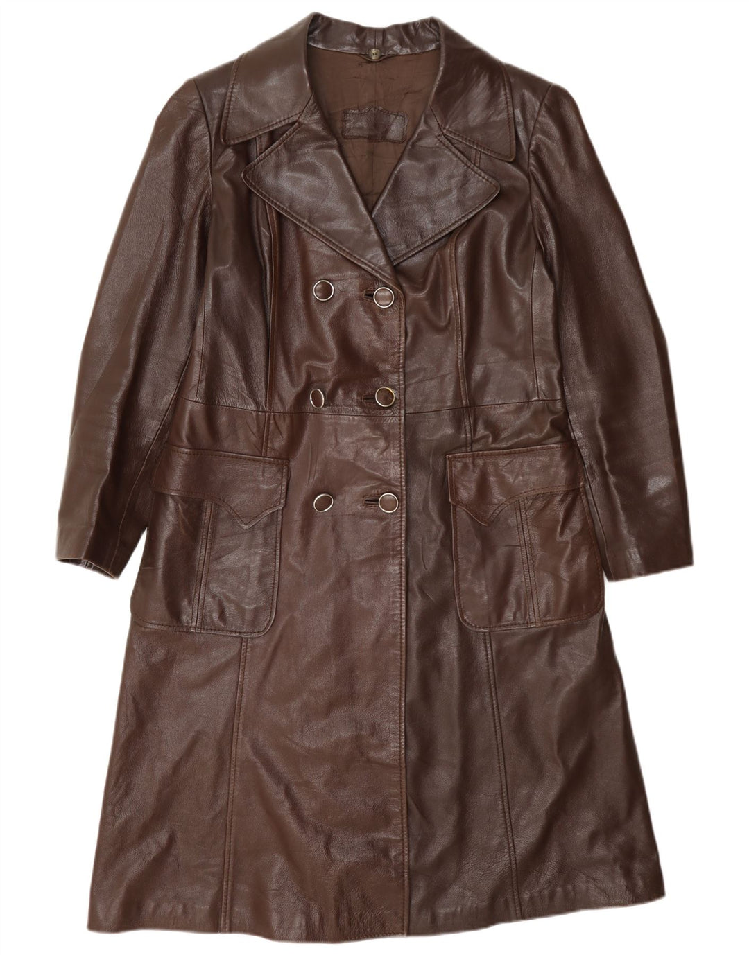 Vintage læderfrakke til kvinder IT 48 XL Burgund